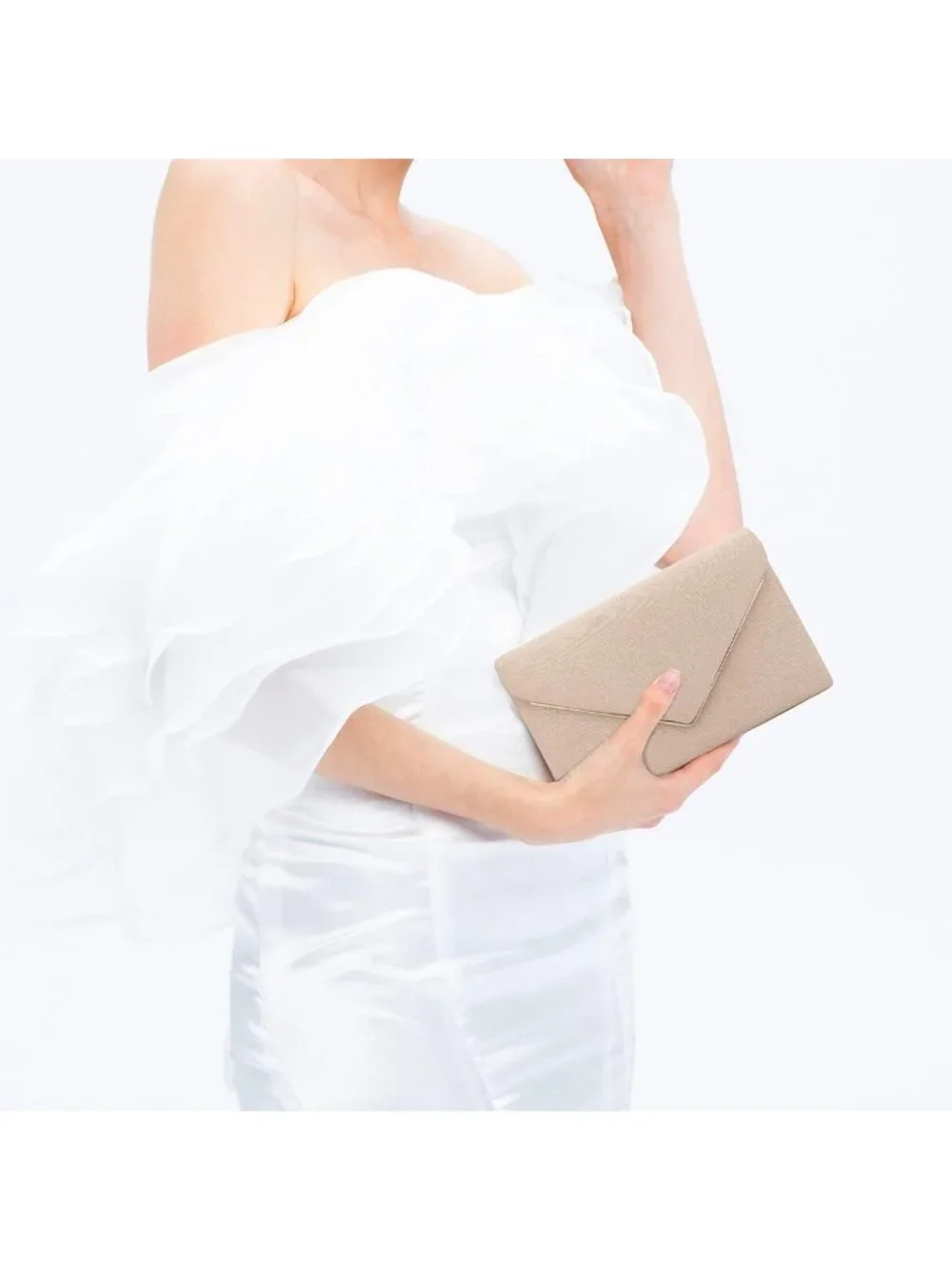 👜 Women's Nude Wedding Party Cocktail Prom Faux Suede Crossbody Clutch Purse
